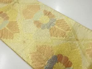 アンティーク　佐賀錦若松に菊模様織出し袋帯（材料）